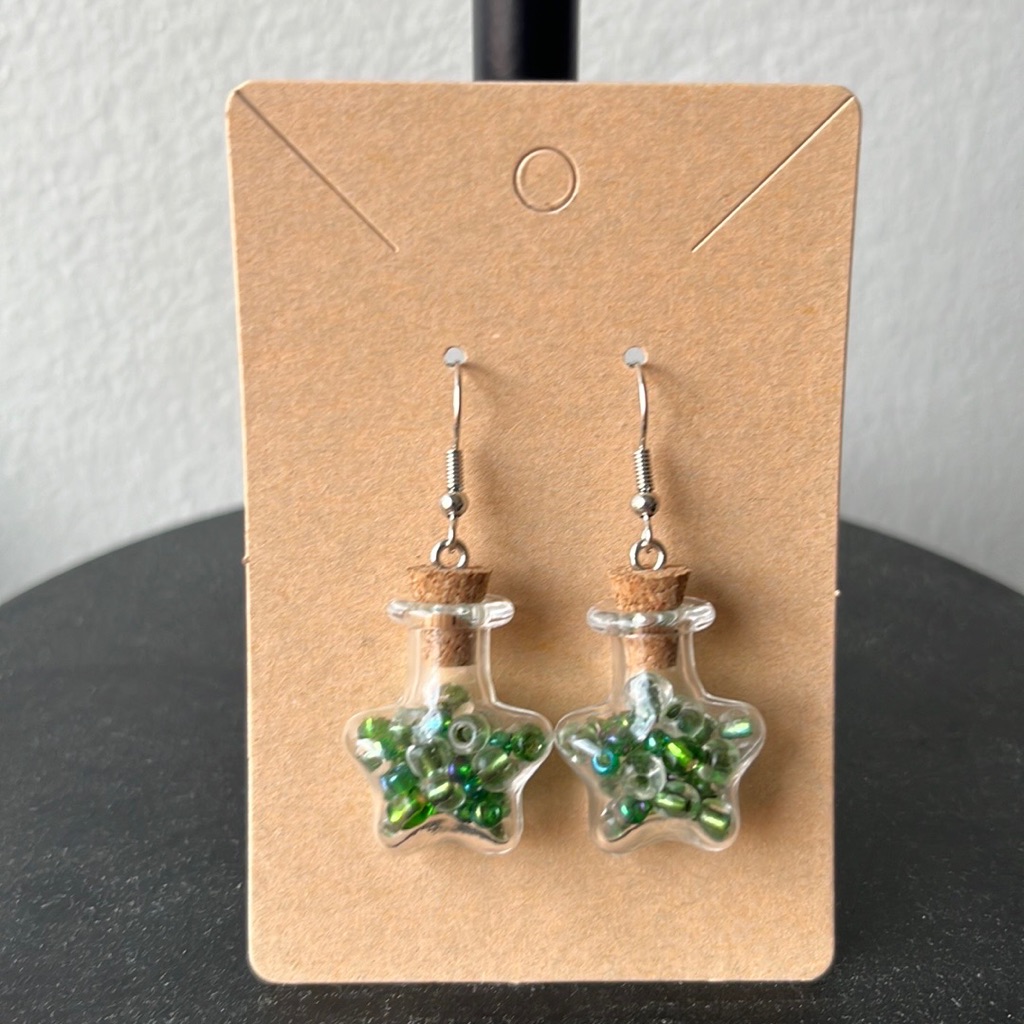 Glass Star Jar Earrings